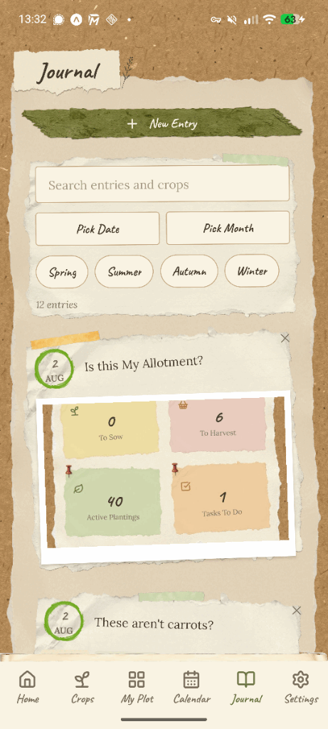 The photo journal for recording the season